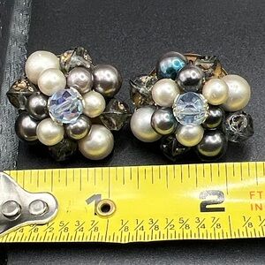 Vintage 1950’s Japan Cluster Bead Earrings